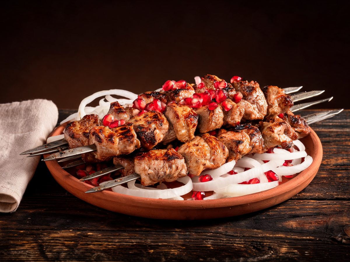 Mtsvadi (Georgian Shashlik) · Georgian food in Vancouver, Deda